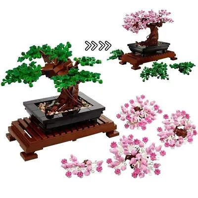 Buy 10281 Icons Bonsai Tree Set For Adults, Plants Home Décor Set With Flowers • 27.99£