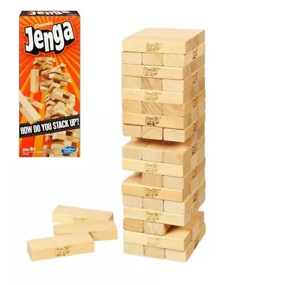Buy BOX DAMAGED!! Classic Jenga Game With Genuine Hardwood Hasbro A2120 • 11.99£