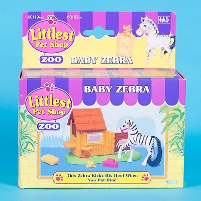 Buy Vintage Brand New Boxed 1993 Kenner Littlest Pet Shop Zoo Baby Zebra • 50£
