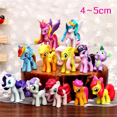 Buy My Little Pony Figures Toys Mini Unicorn Fluttershy Rainbow Dash 12Pc Bundle Set • 6.59£