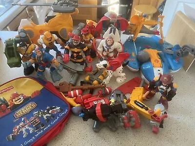 Buy Rescue Heroes Figure Bundle Vintage Fisher Price - 1998 With Accessories • 30£