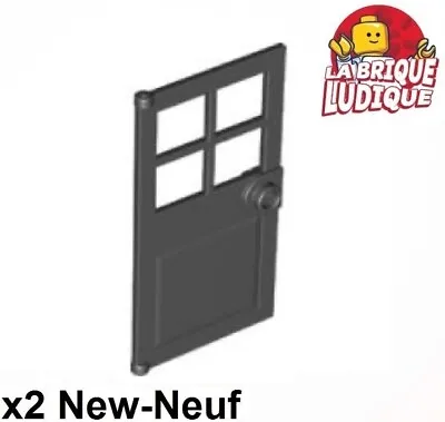 Buy LEGO 2x Door Door 1x4x6 4 Bread Window Tiles Black/Black 60623 NEW • 1.65£
