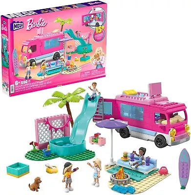 Buy Barbie Camper Of Dreams Playset 4 Figure 580 Pieces MEGA BLOKS HPN80 Bricks • 37.16£