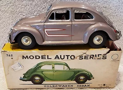 Buy Vintage 1960's Bandai 8  Vw Volkswagon Beetle Bug Tin Friction Boxed • 65.23£