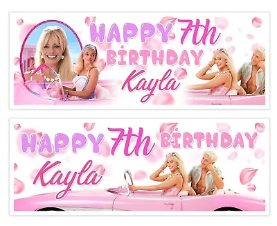 Buy Barbie Personalised Happy Birthday Banner Girls • 4.99£