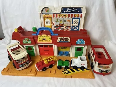 Buy Vintage 1986 Fisher Price Little People Main Street Play Set And 5 Vehicles • 54.98£
