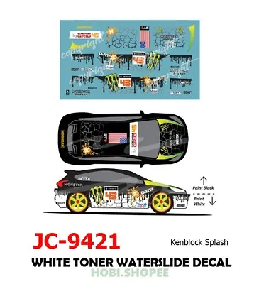 Buy JC-9421 White Toner Waterslide Decals # Ken Block Splash - 1:64 Hot Wheels • 3.74£