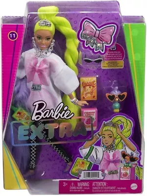 Buy Mattel Barbie Extra Neon Green Hair Doll, Oversized T-Shirt & Leggings, Animal, 3+ • 27.60£