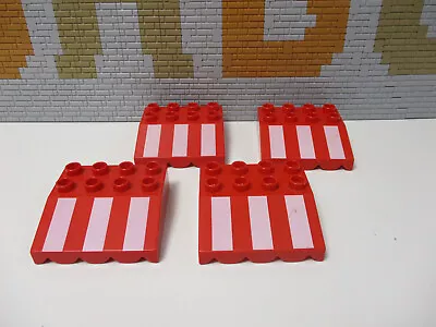 Buy (D11/3) LEGO Duplo 4x Roof Stone 33° 4x4 With Striped Awning • 13.14£