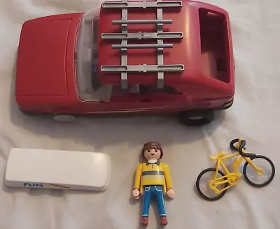 Buy Playmobil Red Family Car (3237) Vintage Set Vehicle Fun Bike Convertible • 9£