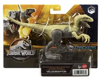 Buy Mattel Jurassic World Danger Pack Velociraptor Dino Trackers Dinosaur Figure NEW • 9.99£