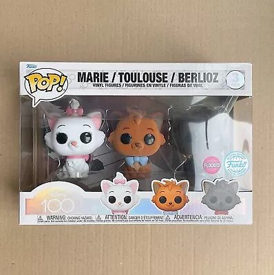 Buy Funko Pop Disney Aristocats Marie, Toulouse & Berlioz Flocked 3-Pack + Protector • 99.99£