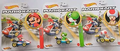 Buy Hot Wheels Mario Kart Mario Yoshi Toad Standard Karts NEW 3 Pack  • 29.99£