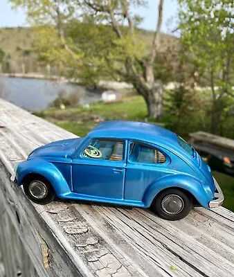 Buy Metallic Blue 7  BANDAI Tin / Litho Friction Volkswagen VW Beetle Made In Japan • 60.57£