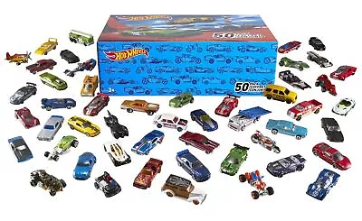 Buy Hot Wheels 50-Car Pack Of 1:64 Scale Vehicles Individually Packaged, Gift For... • 91.50£