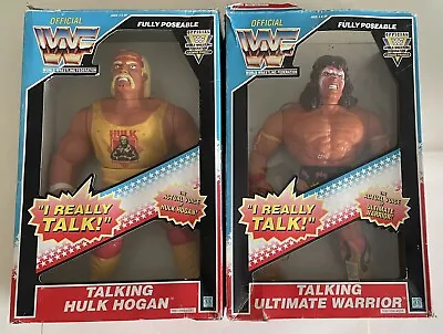 Buy Hulk Hogan & Ultimate Warrior Figures 12” Talking 1990 Hasbro WWF VINTAGE RARE • 159.99£