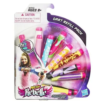 Buy NERF Rebelle 12 Dart Refill Pack A4742 (12 Multi Coloured Darts) • 4.99£