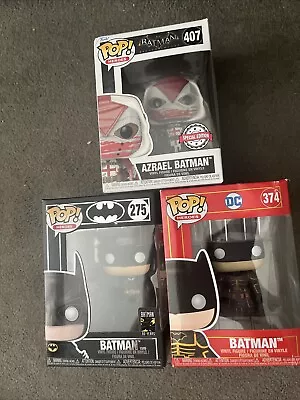 Buy Batman Funko Pop Of 3 | Azrael Batman (407), 1989 Batman (275) & Batman (374) • 20£