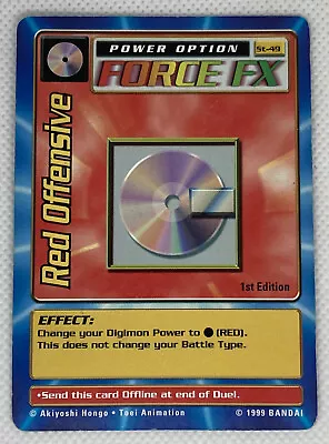 Buy 1999 Red Offensive ST49 Vintage Series 1 Starter Bandai Digimon Card LP Force Fx • 10.20£