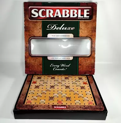 Buy Scrabble Deluxe Board Game Low Profile Turntable 2009 Mattel Tile Lock Complete • 34.99£
