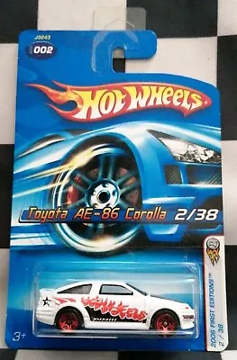 Buy 2006 Hot Wheels Toyota AE-86 Corolla First Editions Long Card Coll No 002 #2/38 • 14.95£