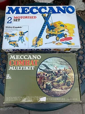 Buy 2 X VINTAGE MECCANO SETS, COMBAT MULTIKIT  1975  & MOTORISED SET 2,  1978  • 4.99£