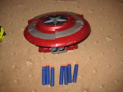 Buy Marvel Avengers Captain America Nerf Blaster Reveal Shield Toy Hasbro Working • 5£