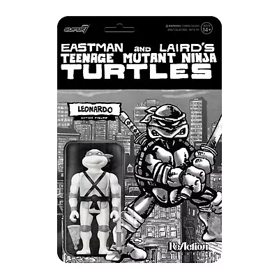 Buy Super7 TMNT ReAction Figure Wave 9 - Leonardo (Comic Greyscale) • 26.99£