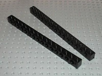 Buy 2 X LEGO TECHNIC Black Brick With Holes 1 X 16 Ref 3703 / Set 8860 8448 8431... • 3.02£