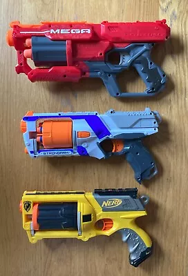 Buy 3 X NERF Guns - Maverick Rev-6, Strongarm & Mega Cyclone Shock • 10£