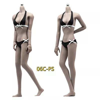 Buy 1/6 Seamless Medium Bust Female Body Figure Fit Phicen Hot Toys Head Dark Skin • 41.73£