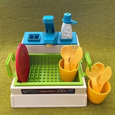 Buy Vintage 1982 Fisher-Price #918 KITCHEN SINK Playset W Dishes, Soap, Working Pump • 53.59£