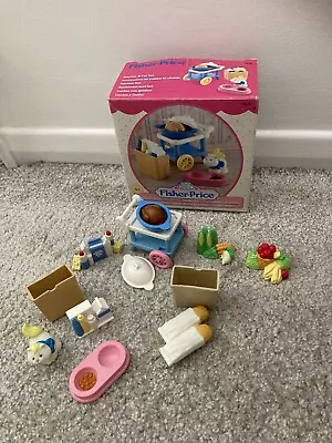 Buy Rare Fisher Price Loving Family Dolls House Kitchen And Cat Boxed Set Plus Food • 30£