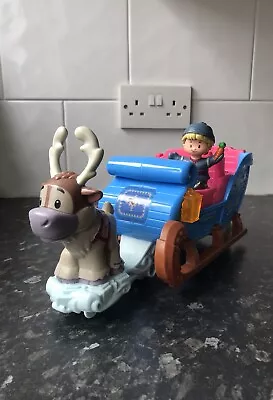 Buy Fisher Price Little People Frozen Sled Sleigh Carriage With Two Figures & Light • 19.99£