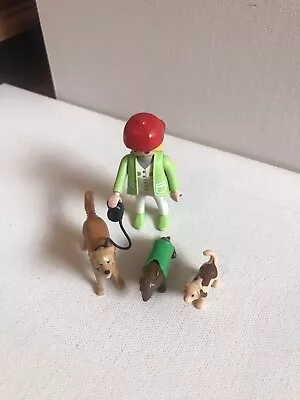 Buy Playmobil  Dog Walker With 3 Dogs One On Lead Animal Bundle Spares-used • 1.50£