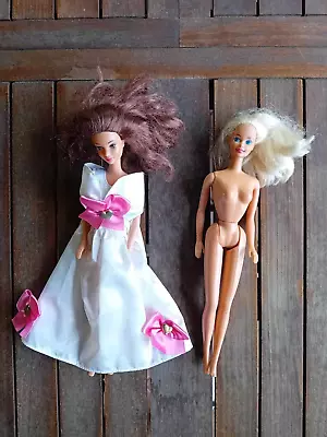 Buy 2 Vintage Barbie Dolls - 1966 Disney Mattel - 1976 Mattel No Dress.. • 30.35£