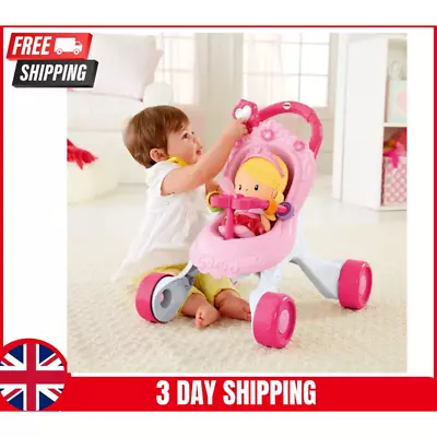 Buy Fisher Price Princess Stroll Along Musical Walker & Doll Stroller Baby Gift Set • 44.39£