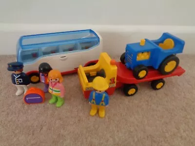 Buy Playmobil 123 Bus With Figures And Suitcases Tractor & Lorry • 18£