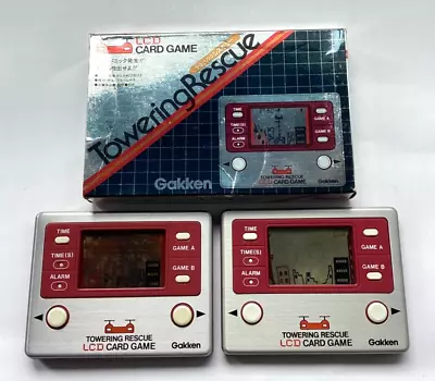 Buy Vintage 1982 RARE X2 GAKKEN TOWERING RESCUE LCD Game (Good Condition) • 26£