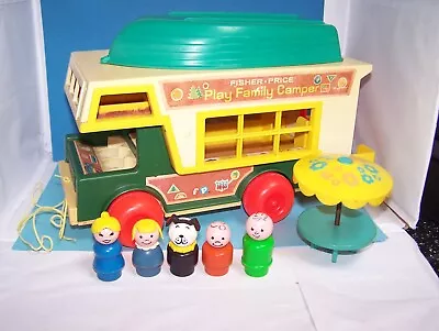 Buy Vintage Fisher Price Camper Van And Boat Complete With Figues And In Vgc • 20£