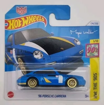 Buy Hot Wheels '96 Porsche Carrera 174/250 HW The 90's 1/10 2024 Blue HTB03 • 4.49£