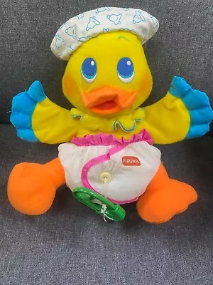 Buy Rare Vintage 1993 Hasbro Playskool Cot Toy Flap N Quack Duckling Plush (1532) • 5£