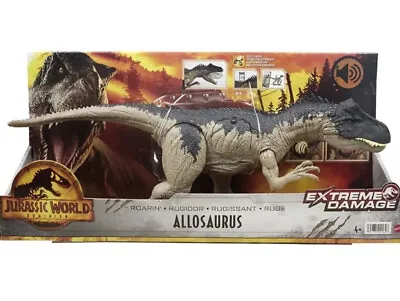 Buy Mattel Jurassic World Extreme Damage Roarin' Allosaurus Action Figure - NEW • 35£