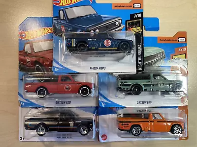 Buy Hot Wheels Job Lot Bundle New Cars X 5 Japanese JDM Pickups Datsun Mazda • 11.50£