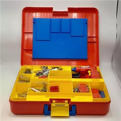 Buy Vintage Red Yellow Meccano Case With 7064 Instruction Booklets Construction Set  • 12.85£