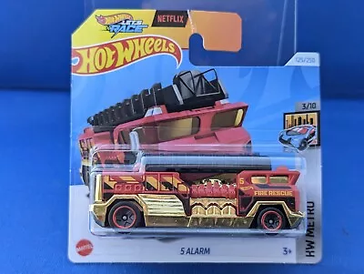 Buy New HOT WHEELS 2024 Fire Engine 5 ALARM - NETFLIX Let's Race Combined Postage  • 3.69£