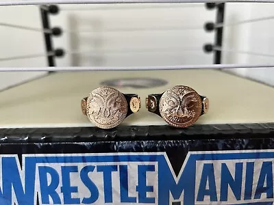 Buy WWE Tag Team Championship Belts Wrestling Figure Accessory Bronze Mattel Elite • 10.99£