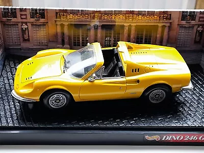 Buy Hot Wheels 1/18 Scale 23920 - 1970 Ferrari 246 Dino GTS Yellow Diecast Model  • 55£
