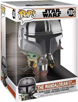 Buy Funko POP! #380 Star Wars 10 Inch The Mandalorian With The Child Bobble Head • 24.99£