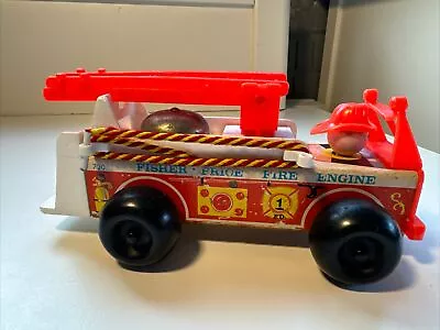 Buy 1977 Vintage Fisher Price #720 PLAY FAMILY FIRE ENGINE With Ringer Fire Truck • 9.99£